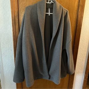 Fabletics gray chevron quilted open front cardigan jacket size XL